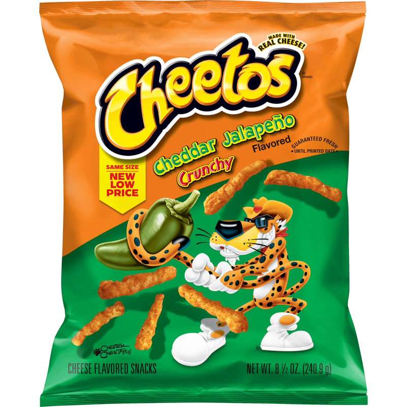 Cheetos Crunchy Cheddar Jalapeno Cheese Puff Chips, 8.5oz Bag