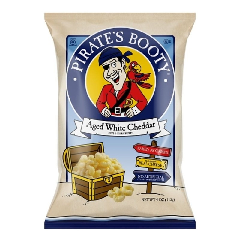 Pirate’s Booty Aged White Cheddar Cheese Puffs, 4 Ounces, 12 Per Case