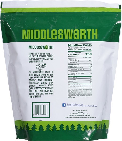 12 oz. bag Middleswarth Sour Cream & Onion chips. A True Pennsylvania Classic gallery