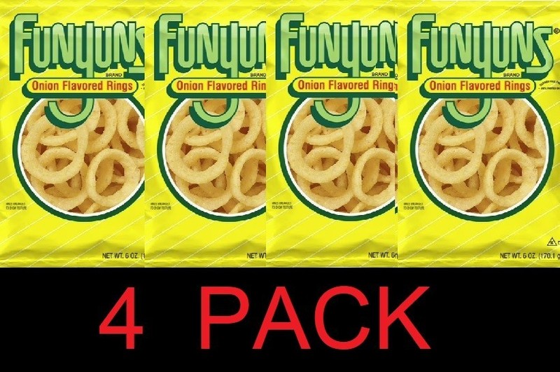 Funyuns Onion Flavored Rings Snack Chips 6 oz Bag – 4 PACK