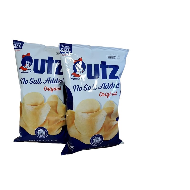 UTZ No Salt Added Potato Chips 2 Bags 7.75oz Utz Quality Foods