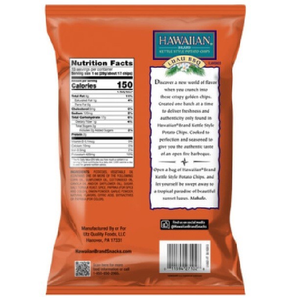 Hawaiian, Kettle Style Potato Chips Luau BBQ Sweet & Spicy Party Size (1 Bags) gallery