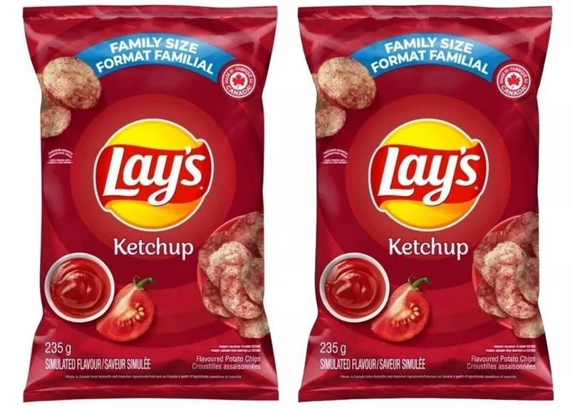 2 Bags Lays Ketchup Chips Size 235g From Canada / Ship to USA Gluten Free