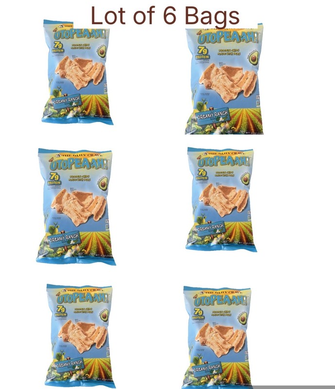 6 Bags’ The Daily Crave Dreamy Ranch Utopeah-ah Protein Chips With Avocado Oil