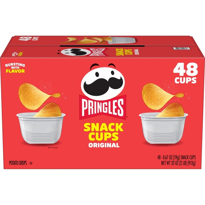 Pringles Original Potato Crisps, Snack Cups, 0.67 oz., 48 pk.