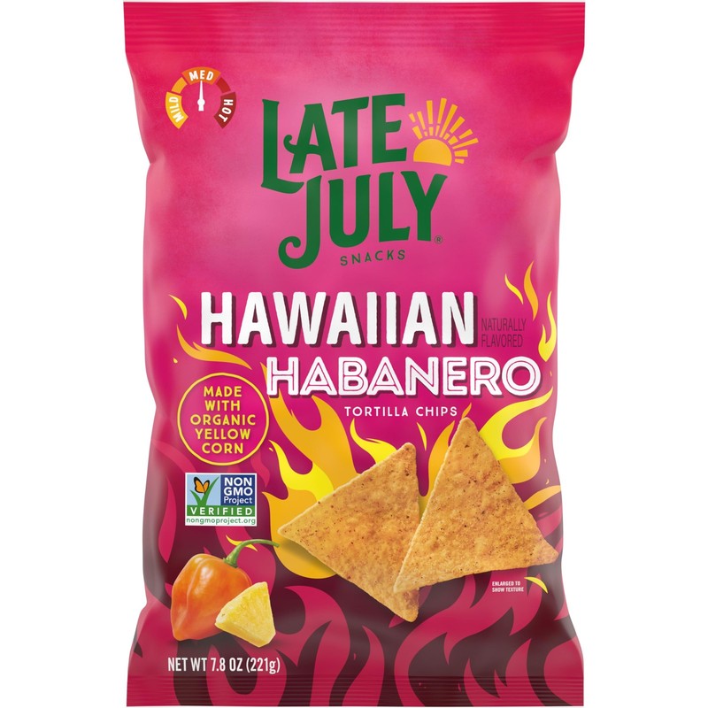 Late July Hawaiian Habanero Tortilla Chips Sweet Tangy Gluten Free 7.8oz
