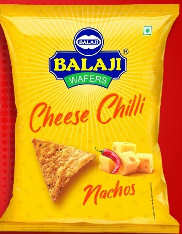 5x Balaji Wafers Nachos Cheese Chilli 45 gram 1.58oz pack India Vegetarian Nacho