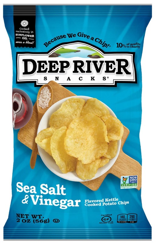 Deep River Snacks Salt & Vinegar Kettle Potato Chips, 2 Ounce, 24 Per Case