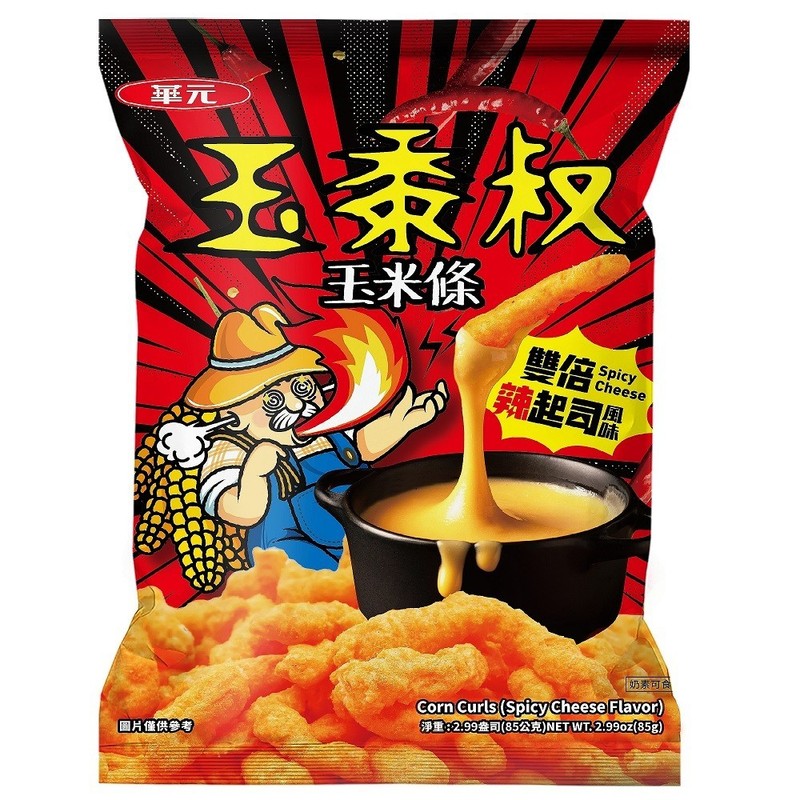 6 pkgs× (H.Y.) Corn Crispy Puff- double spicy cheese flavour 85g each