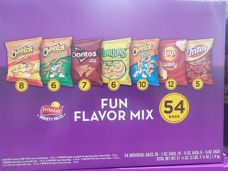 Frito Lay Fun Flavor Mix, Variety Pack, 1 oz, 7/8 oz, 3/4 oz, 54-count