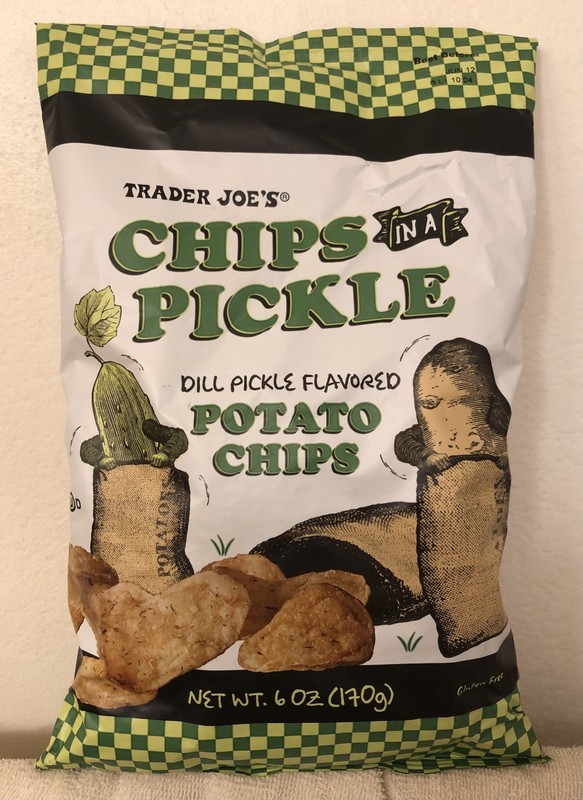 TRADER JOES Chips in a Pickle Potato Chips kettle-cooked Limited Dill 6oz (170g)
