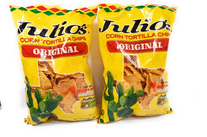 Julio’s Seasoned Corn Texas Tortilla Chips, 19 oz – Pack of 2 Bags