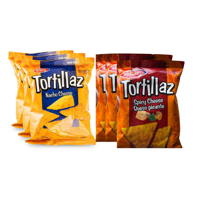 Holiday Tortillaz Spicy & Regular Nacho Cheese (Pack of 6)