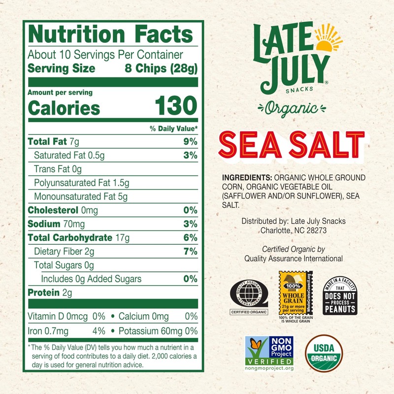 Late July Sea Salt Organic Tortilla 10.1 Ounce (Pack of 1), gallery
