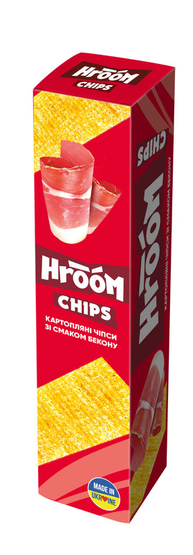12 HROOM CHIPS Bacon Flavor Thin Strips Potato Chips Crisps Snacks 50g 1.7oz gallery