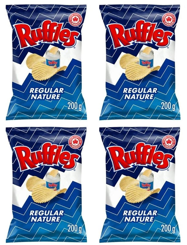 Ruffles Regular Potato Chips, 200g (Imported from Canada) (4 Pack)