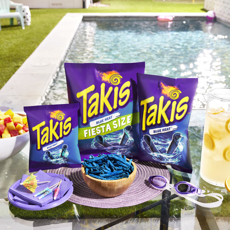 Takis Blue Heat 9.9 oz Sharing Size Bag, Hot Chili Pepper Rolled Tortilla Chips gallery