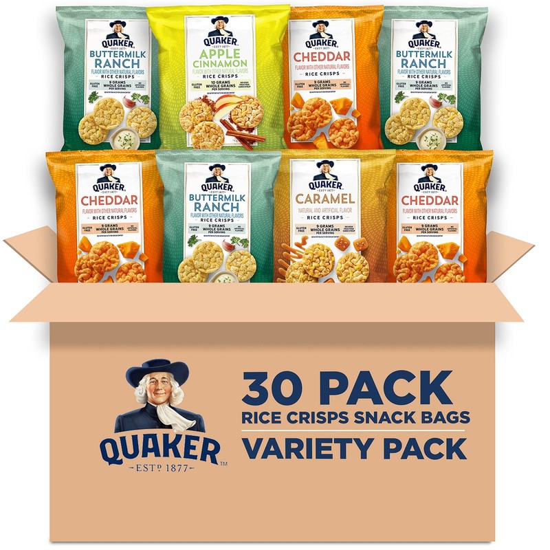 Quaker Rice Crisps, Gluten Free, 4 Flavor Sweet and 0.67 Ounce (Pack of 30)