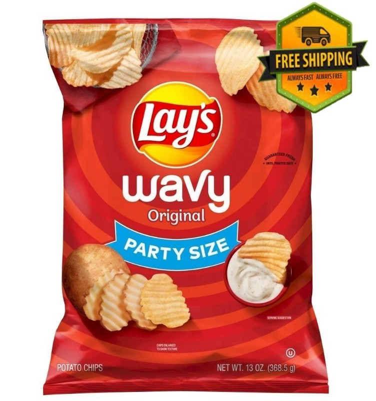 Lay’s Wavy Original Potato Chips, Party Size, 13 oz Bag