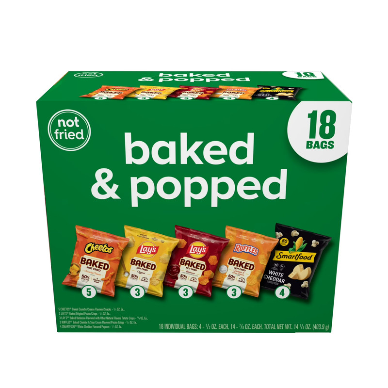 Frito-Lay Baked and Popped Mix variety pack Snack chips 18 count Multipack…..