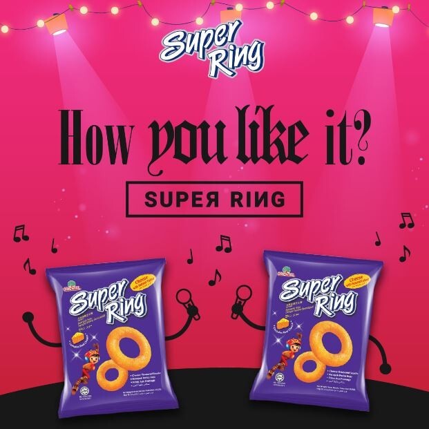 30PCS NEW ORIENTAL SUPER RING CHEESE FAMOUS ASIAN SNACK 14G EXPRESS DHL SHIPPING