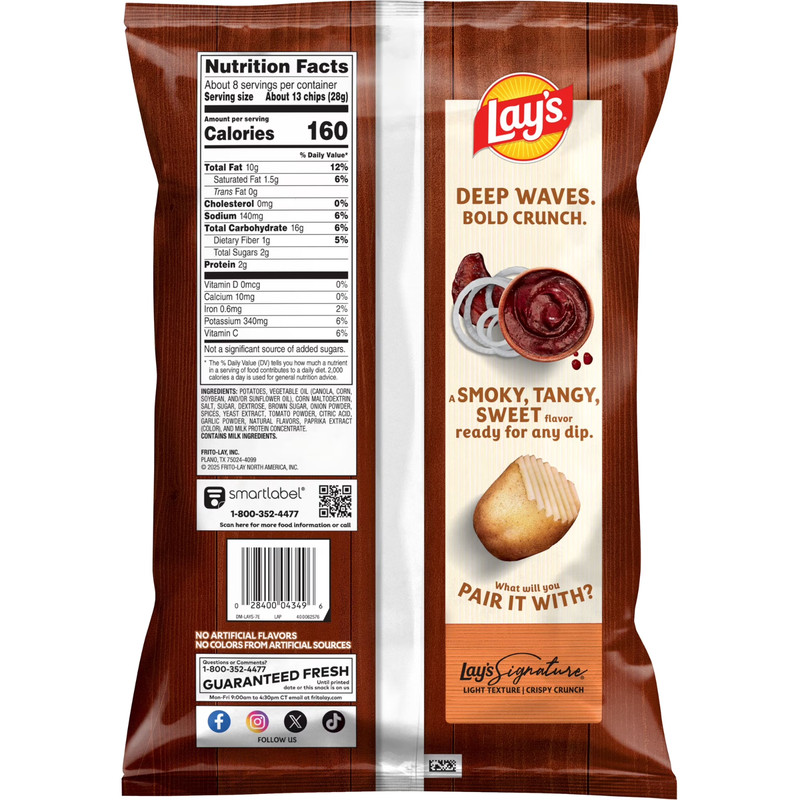 Lay’s Wavy Hickory BBQ Potato Chips 7.5oz Bag (Pack of 2) Free Shipping gallery