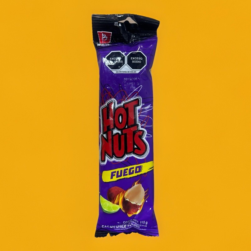 6-Pack Hot Nuts Fuego Mexican Peanuts Chili Lime Snack 115g Spicy Cacahuates