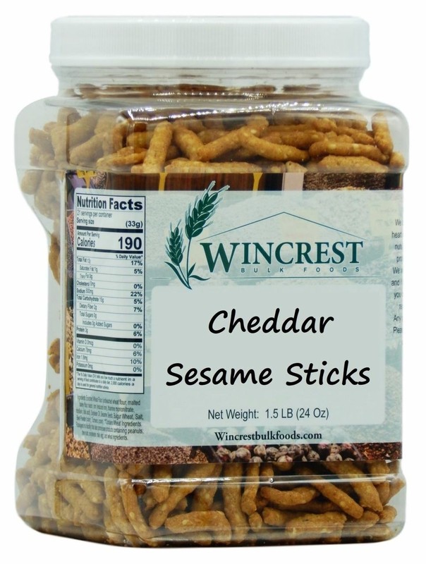 Cheddar Sesame Snack Sticks || 1.5 Lb Tub || Free Expedited Shipping