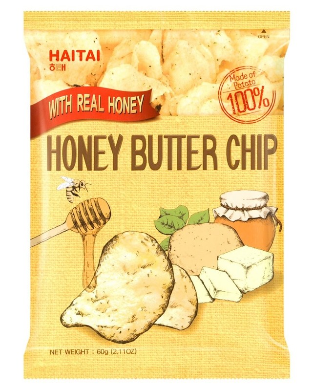 1 Pc Honey Butter Chip New Korea Potato Snack (60g X 1) 2.1 Ounce (Pack of