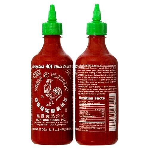 Huy Fong Sriracha Hot Chili Sauce 17 oz ( Pack of 6 ) ~Exp 10/2025