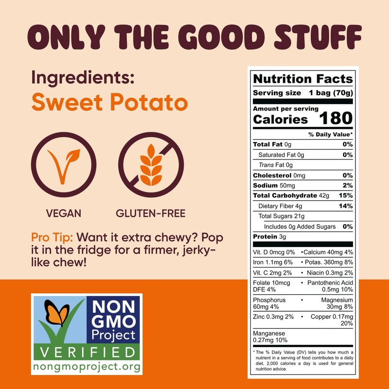 5pk Yammy Chewy Dried Sweet Potato Sticks Healthy Asian Snack 4g Fiber, 2.5oz gallery
