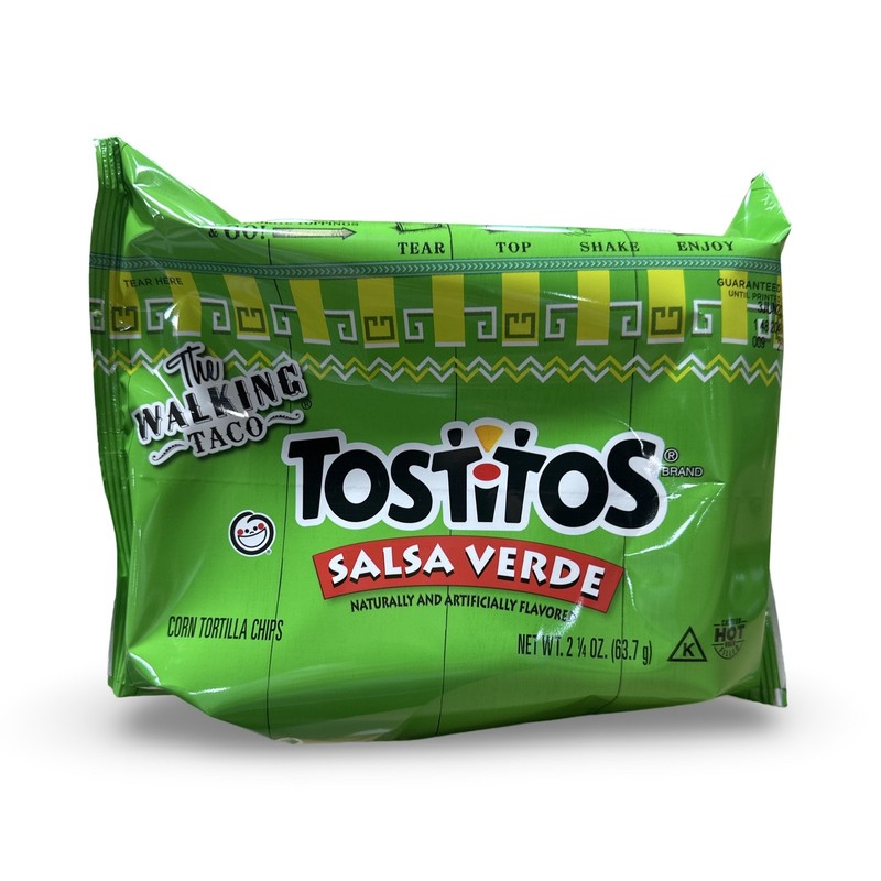 Frito Lay Tostitos Walking Taco, Salsa Verde Tortilla Chips, 2.25 Ounce, 18 Per