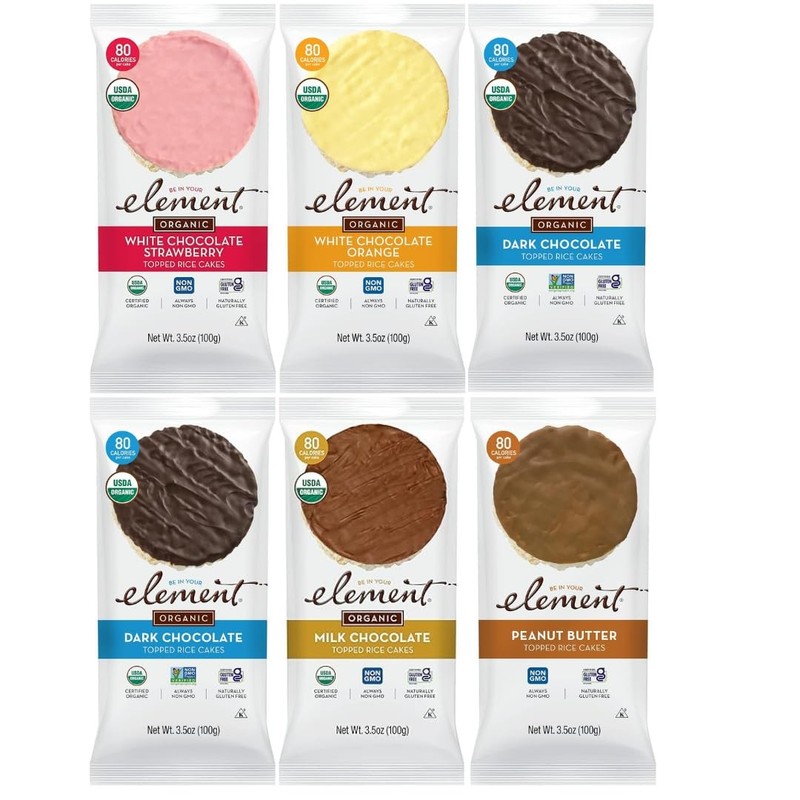 Snacks Rice Cake Variety Pack 6 Pack – Strawberry & Cream, Peanut Butter, Min…