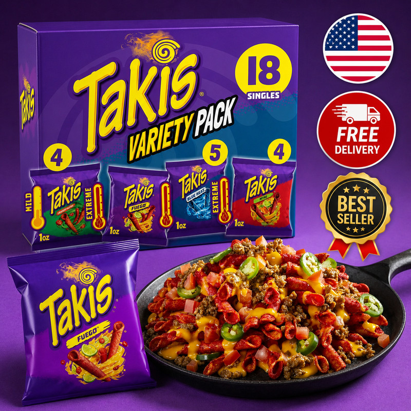 Takis Variety Pack 18 Count 1oz Bags Assorted Rolled Tortilla Chips