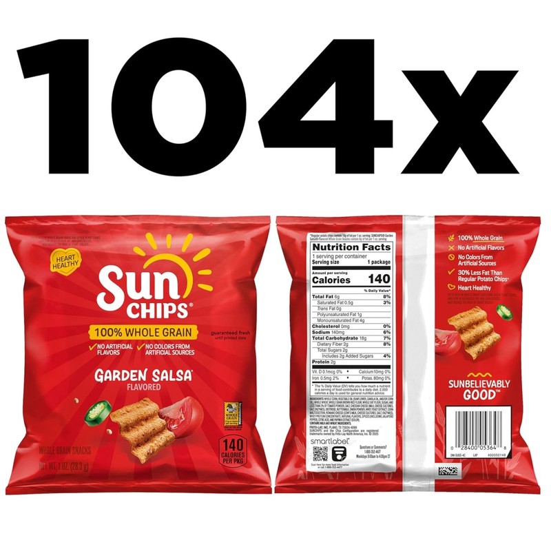 Garden Salsa Grain Chips, 104 Pack, No Artificial Flavors