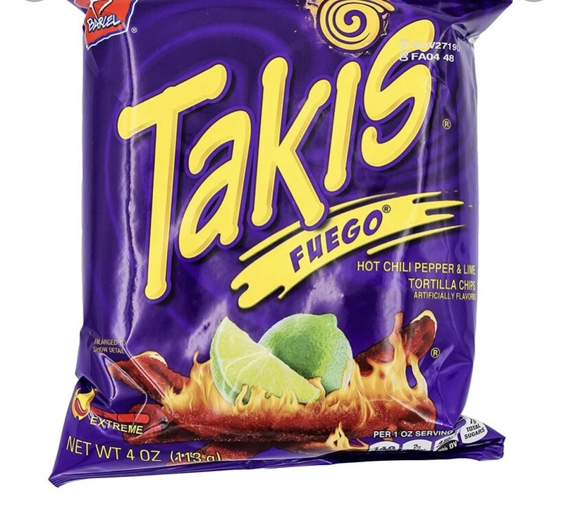 Takis Fuego 4oz (113.4 g) Hot Chili Pepper And Lime Flavored Tortilla Chips 20