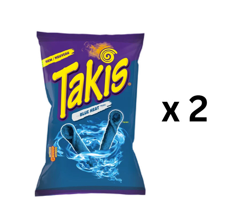 Takis Blue Heat Extreme Flavoured Rolled Tortilla Chips (260 g) – Pack of 2