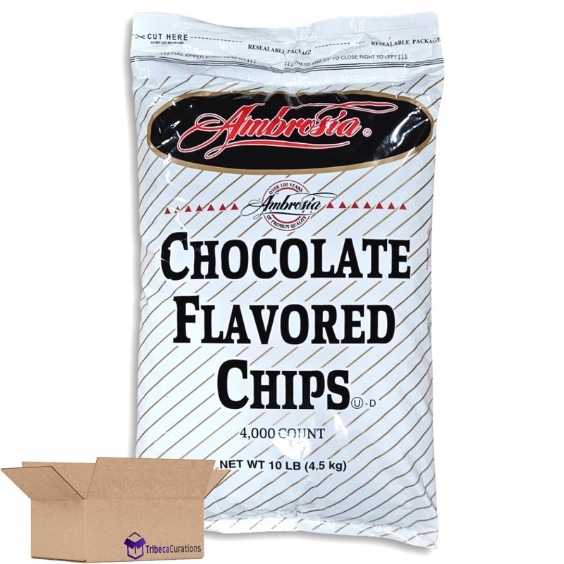 Ambrosia Chocolate Flavored Chips Bulk Value Pack | 10 Pound Bag (4000 Count)