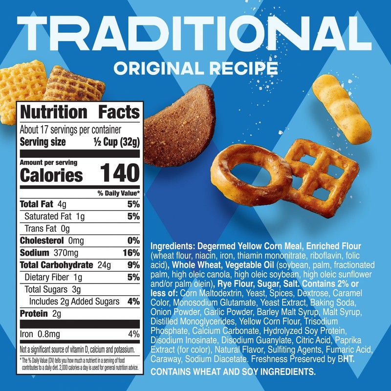 (4 pack) Chex Mix Traditional Original Recipe Snack Mix, 20 oz Tub gallery