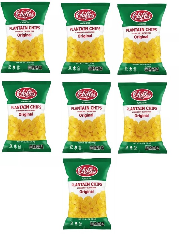 Plantain Chips Gluten Free Vegan Zero Trans Fat certified Kosher, 7 BAGS