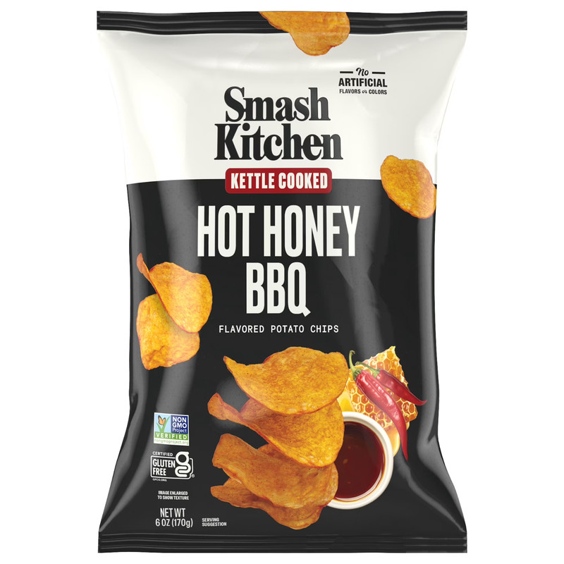 Smash Kitchen Hot Honey BBQ Non-GMO Kettle Chips – 6 oz Bag