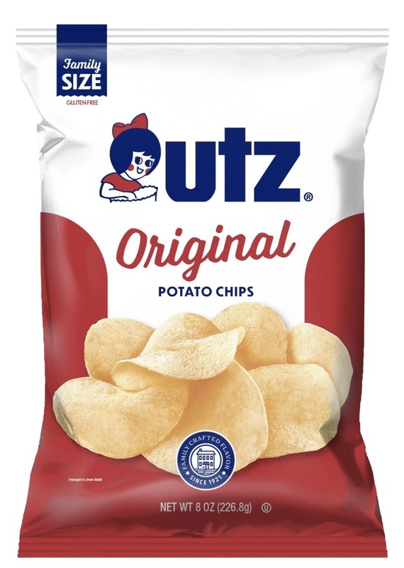 UTZ Original Potato Chips, 8 oz. Family Size Bags
