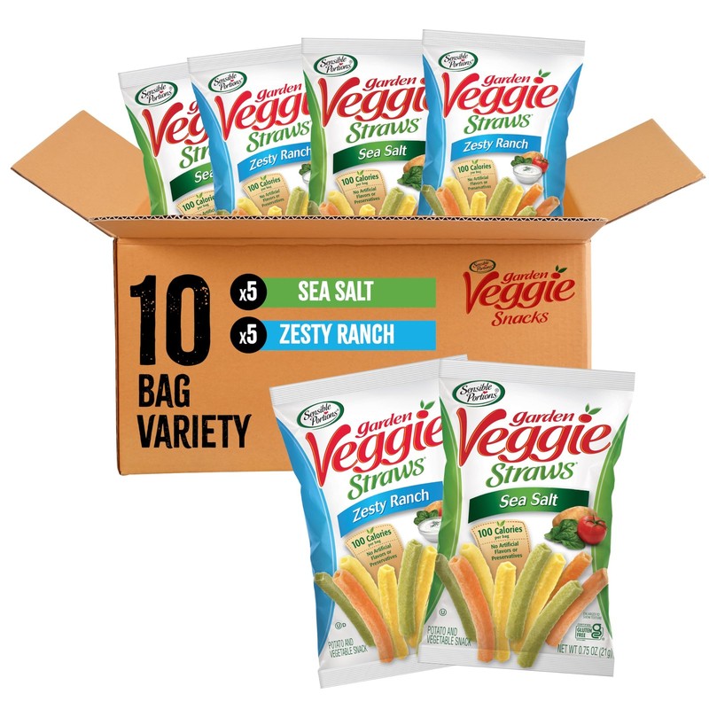 Sensible Portions Veggie Straws Gluten Free Crunchy Snack 7.5 Ounce Pack