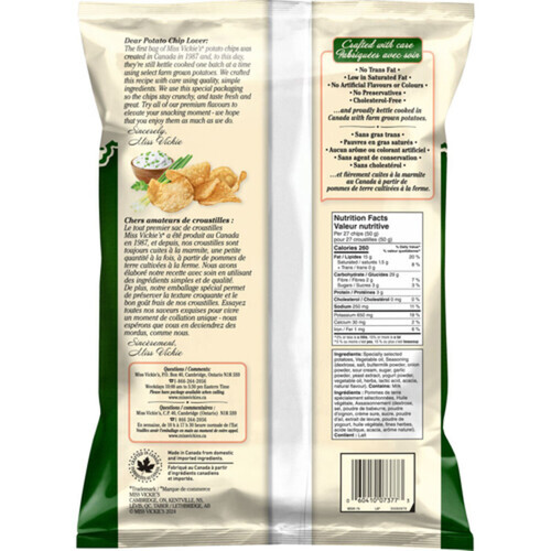 4-Pack Miss Vickie's Kettle Cooked Potato Chips Sour Cream Herb & Onion 200 g gallery