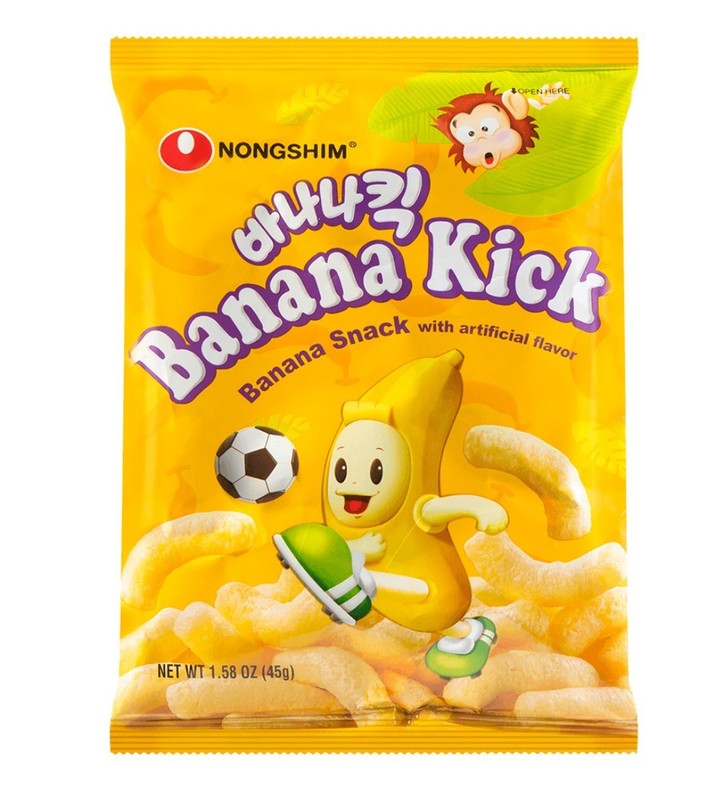 Nongshim Banana Kick 45g – Korean Banana Flavored Corn Snack