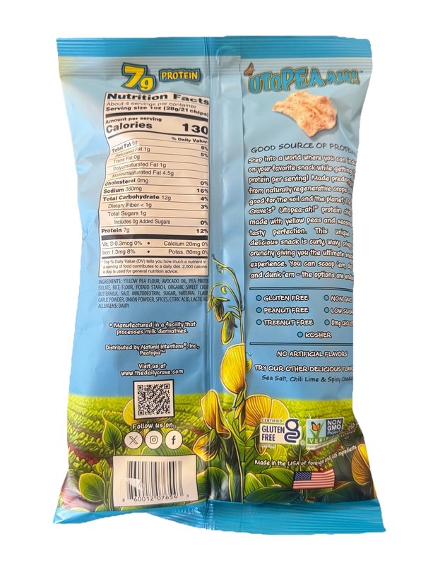 6 Bags’ The Daily Crave Dreamy Ranch Utopeah-ah Protein Chips With Avocado Oil ￼ gallery
