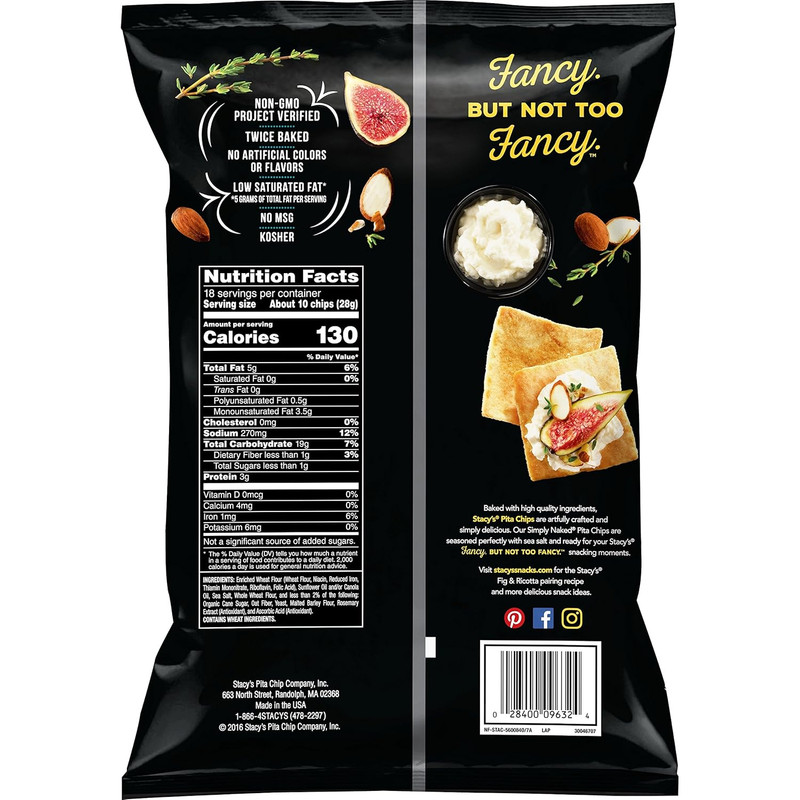 Pita Chips Stacys Pita Chips, Simply Naked, 18 Ounce Party Size! Bag gallery