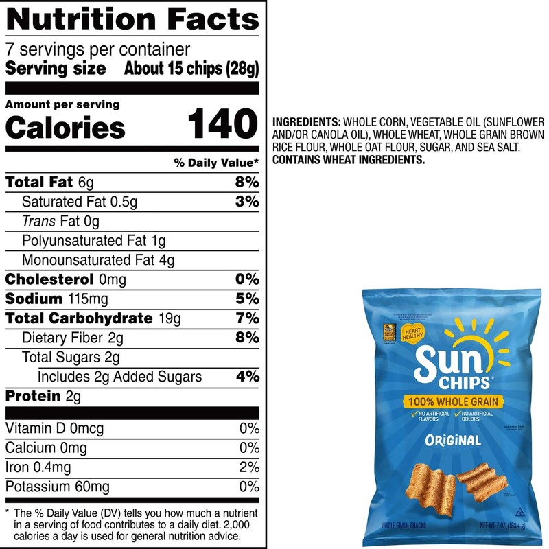 unChips 100% Whole Grain Original Snack Chips Bag, 7 oz​ gallery