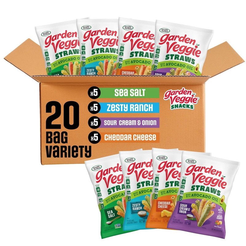 15oz/20ct Garden Veggie Straws Variety Pack Chips with Avocado Oil Chips