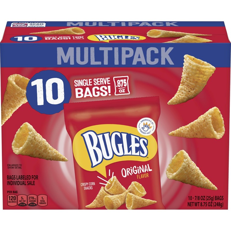 Bugles Original Crispy Corn Snacks, 10 Snack Bags (8.75 oz total) gallery